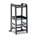 Hauck Lernturm Learn N Explore, FSC® Zertifiziertes Buchenholz, Höhenverstellbar, Stabil Robust, Montessori Lernturm ab 1 Jahr für Küche Tisch Bad (Black)