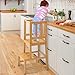 COSYLAND Lernturm für Kinder, FSC® Zertifiziertes Natürlicher Bambus, Stylisch Kippschutz Lernturm, Höchste Sicherheit, Montessori Lernturm ab 1 Jahr für Küche Tisch Bad (Natural)