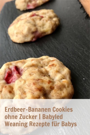 Erdbeer Bananen Cookies ohne Zucker