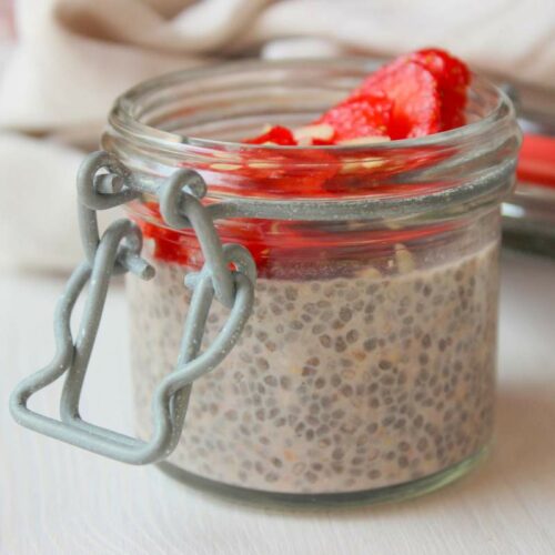 erdbeer chia pudding