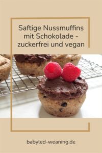 Saftige Nussmuffins mit Schokolade zuckerfrei und vegan