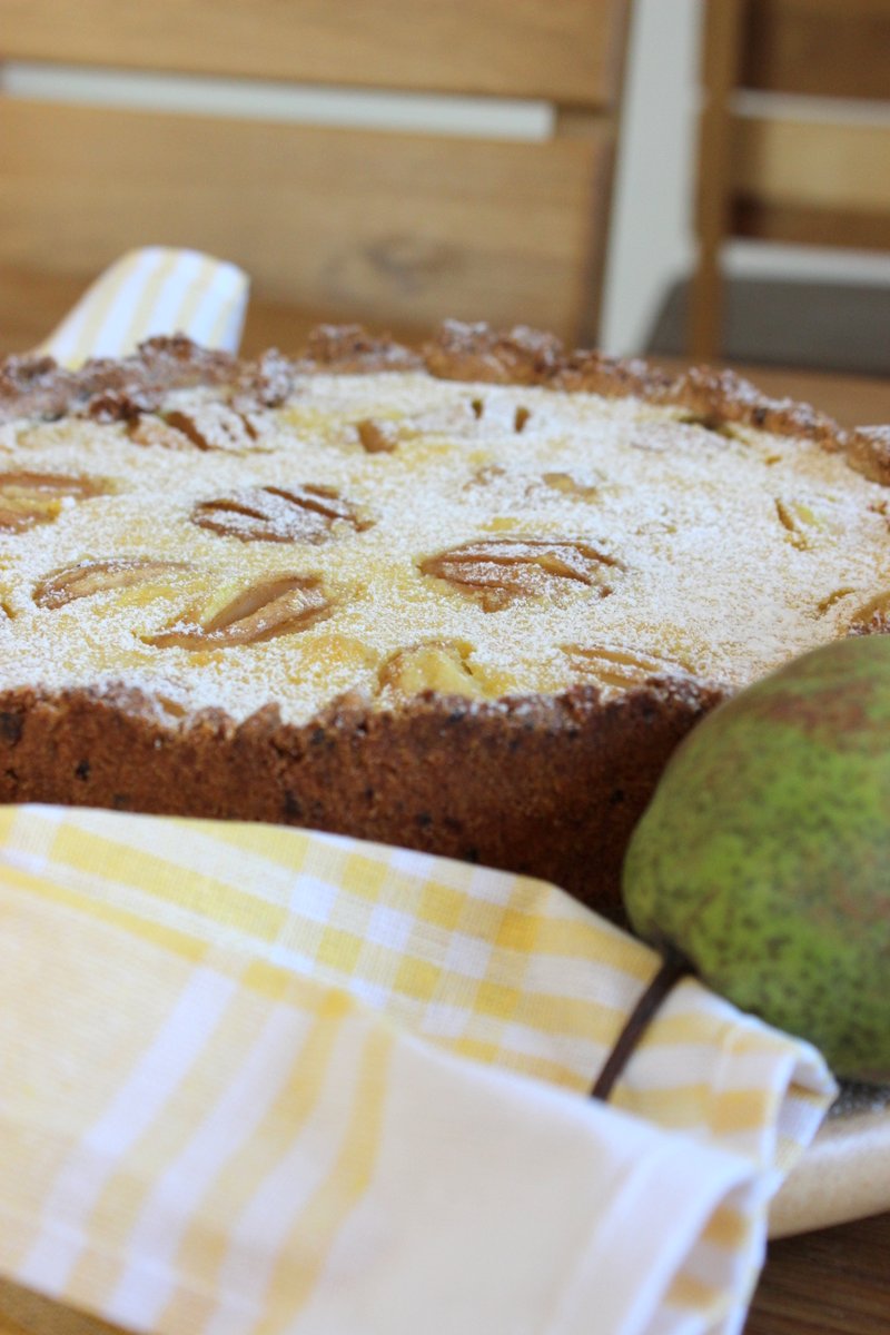 Birnenkuchen mit Pudding - ohne Zucker