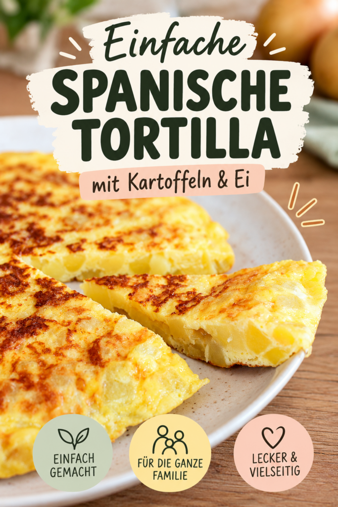 Einfache spanische Tortilla mit Kartoffeln und Ei